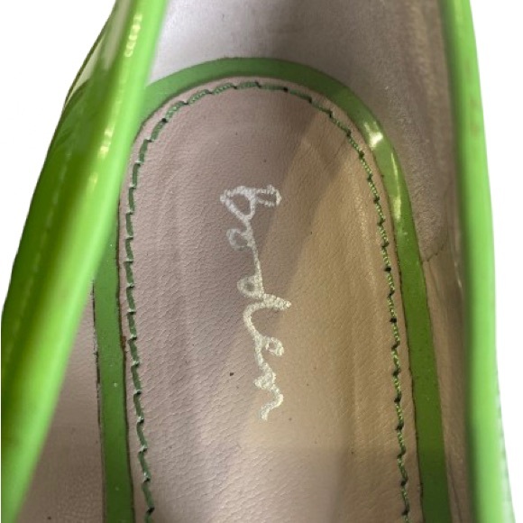 Boden Women's Vibrant Green Patent Flats Real Leather - Picture 8 of 9